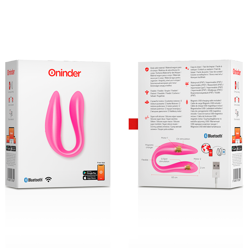 ONINDER - LISBOA G-SPOT & CLITORAL STIMULATEUR NOIR - APPLICATION GRATUITE - Naturel Ethique