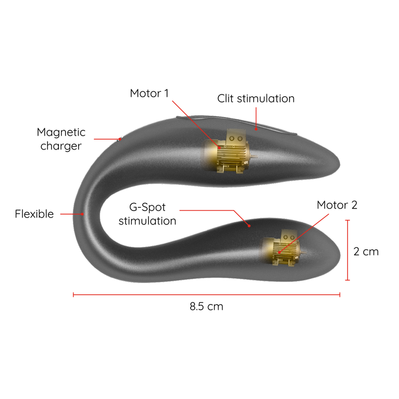ONINDER - LISBOA G-SPOT & CLITORAL STIMULATEUR NOIR - APPLICATION GRATUITE - Naturel Ethique