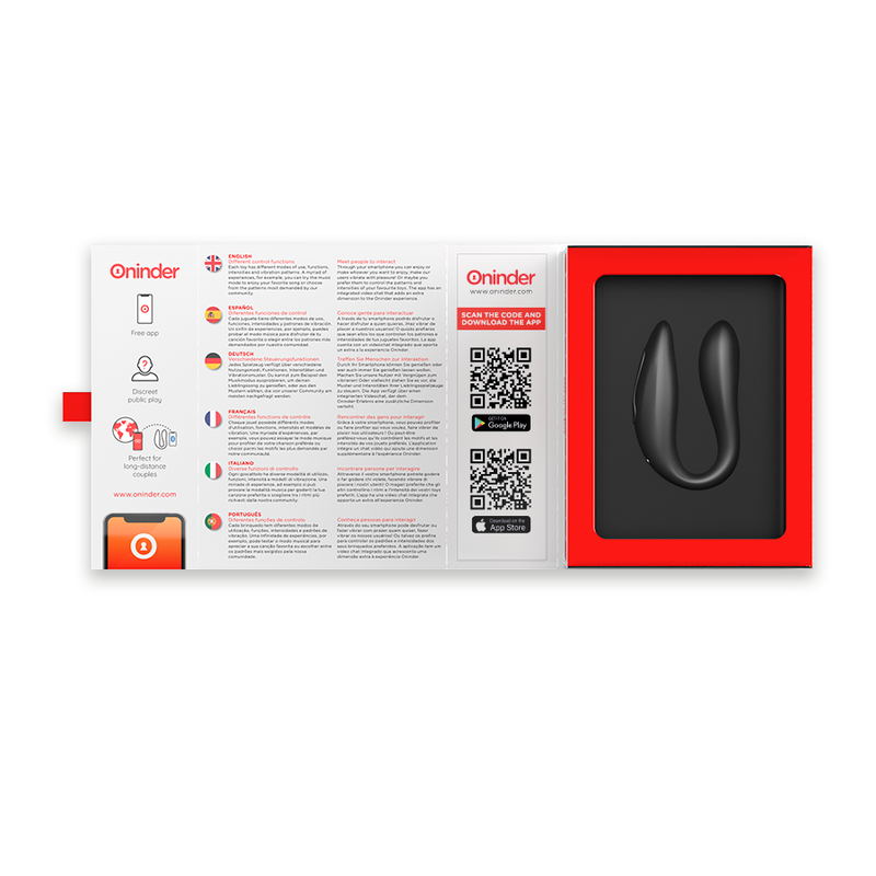 ONINDER - LISBOA G-SPOT & CLITORAL STIMULATEUR NOIR - APPLICATION GRATUITE - Naturel Ethique