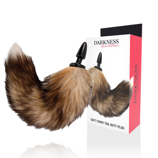 DARKNESS - QUEUE NATURELLE AVEC PLUG ANAL EN SILICONE 10 CM - Naturel Ethique