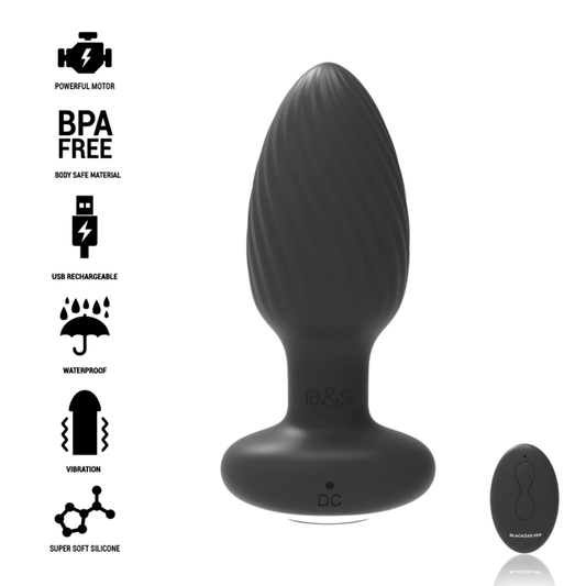 BLACK&SILVER - TÉLÉCOMMANDE DU ROTATEUR ANAL EN SILICONE WELLS PLUG - Naturel Ethique