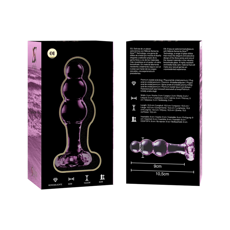Plug anal en verre - Modèle 1 - Naturel Ethique