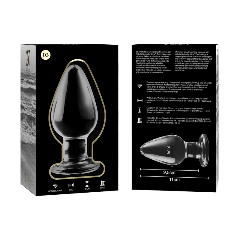 Plug anal en verre - Modèle 3 - Naturel Ethique