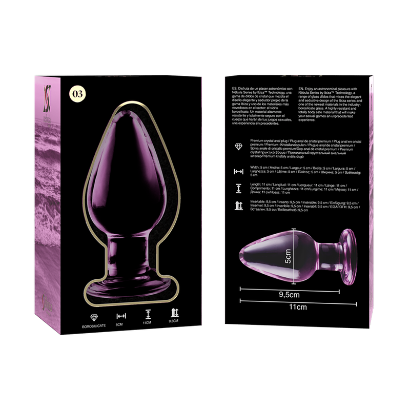Plug anal en verre - Modèle 3 - Naturel Ethique