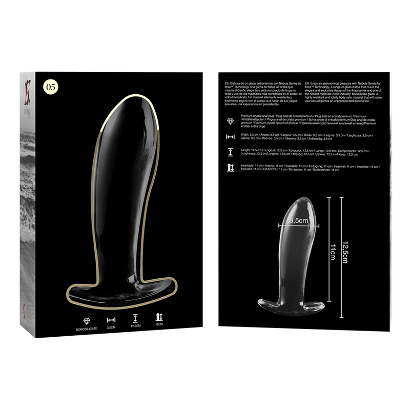 Plug anal en verre - Modèle 5 - Naturel Ethique