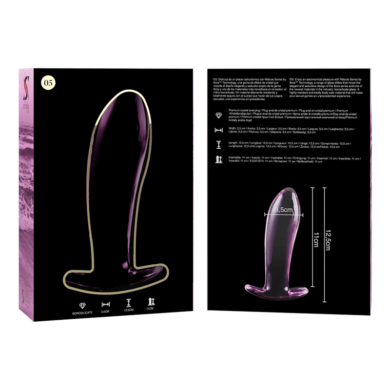 Plug anal en verre - Modèle 5 - Naturel Ethique