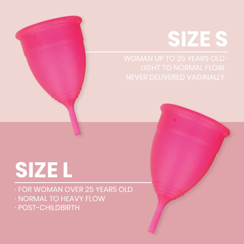 Coupe menstruelle tailles S et L en silicone médical – guide choix selon flux et âge, cup réutilisable