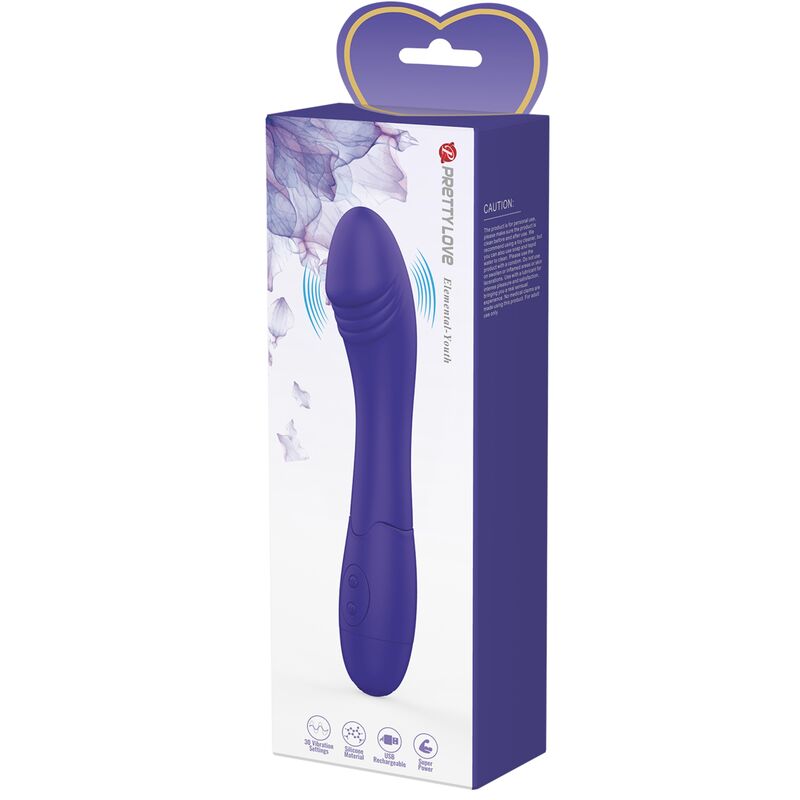 PRETTY LOVE - DILDO VIBRATEUR VIOLET ELEMENTAL YOUTH - Naturel Ethique