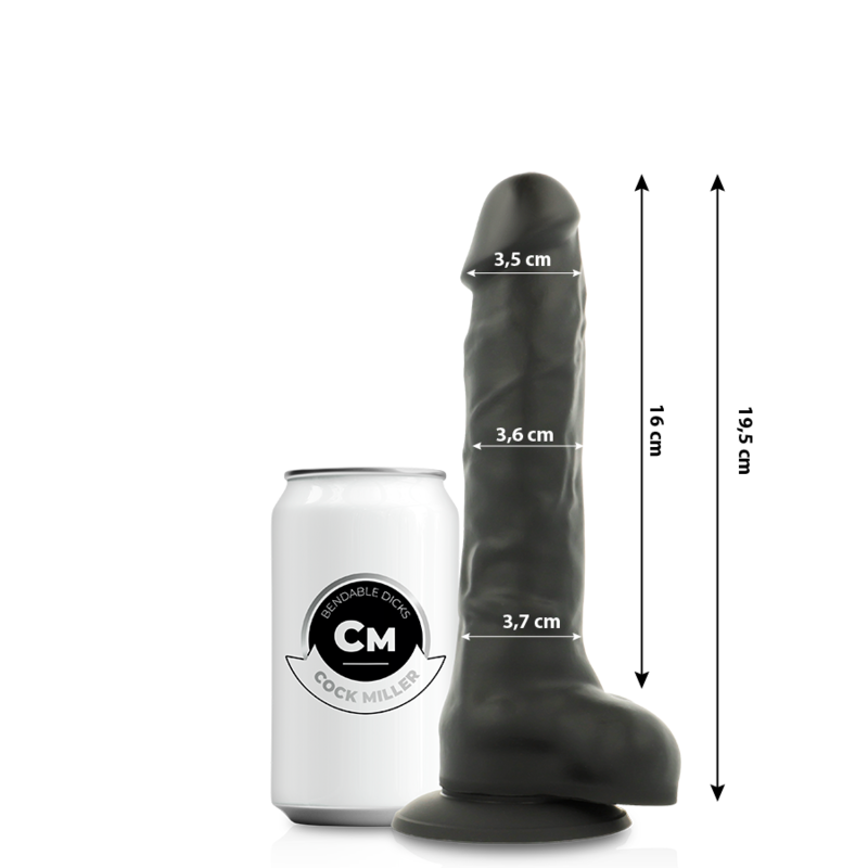 COCK MILLER - SILICONE DENSITÉ COCKSIL ARTICULABLE NOIR 19,5 CM - Naturel Ethique