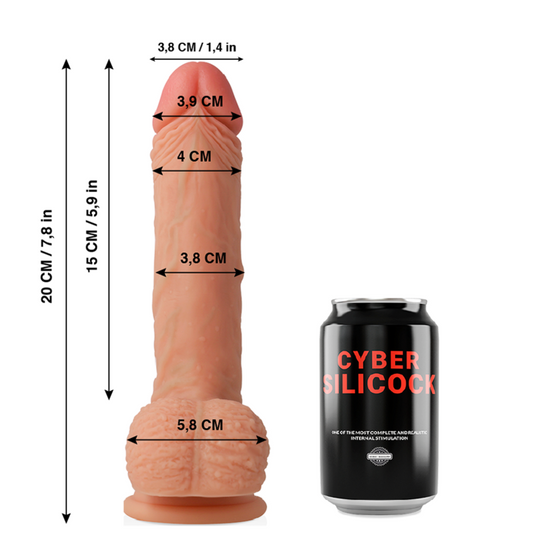 CYBER SILICOCK - FREEMAN SILICONE LIQUIDE SOUPLE ULTRA RÉALISTE 20 CM -O- 3.8 CM - Naturel Ethique