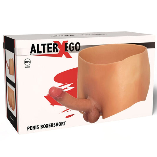HIDDEN DESIRE - ALTER EGO BOXERSHOT AVEC PÉNIS 18 CM TAILLE S/M - Naturel Ethique