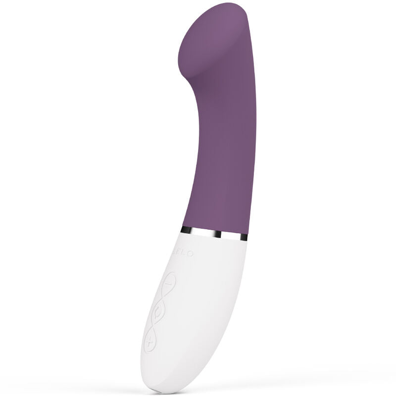 Vibromasseur point g LELO en silicone violet avec poignée blanche et forme ergonomique