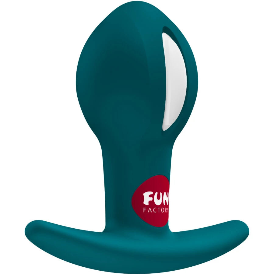 Plug anal Fun Factory en silicone vert avec base évasée ergonomique type ancre