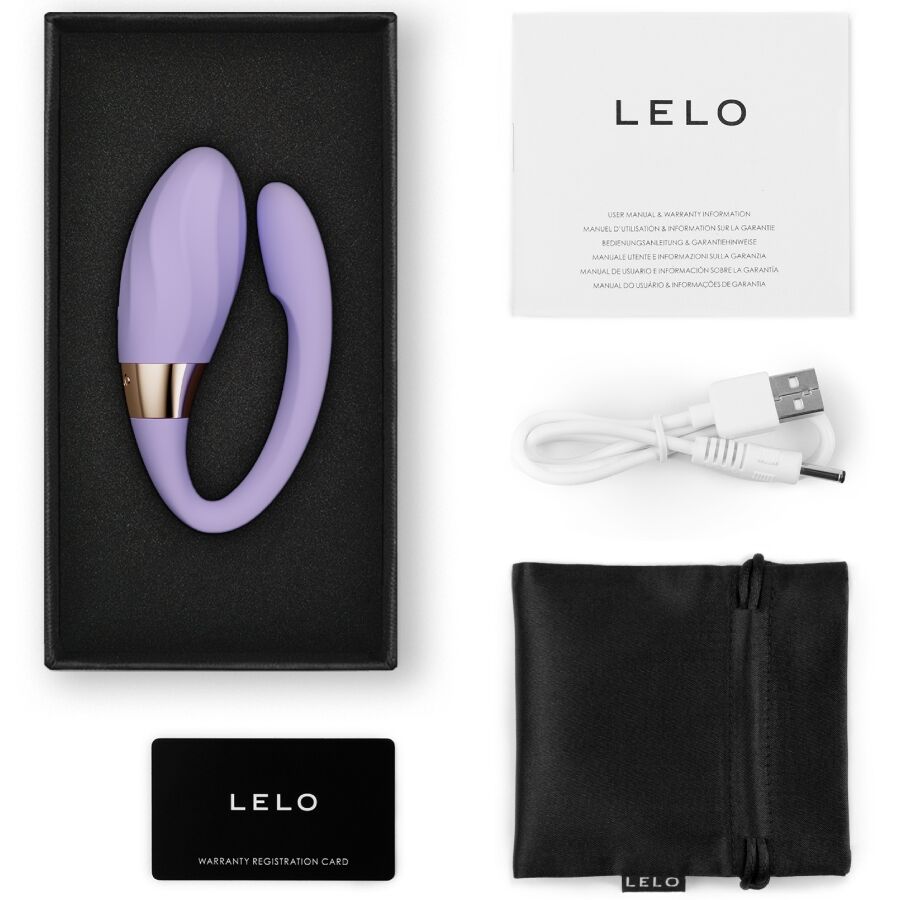contenu coffret LELO vibromasseur couple avec câble USB pochette et accessoires inclus