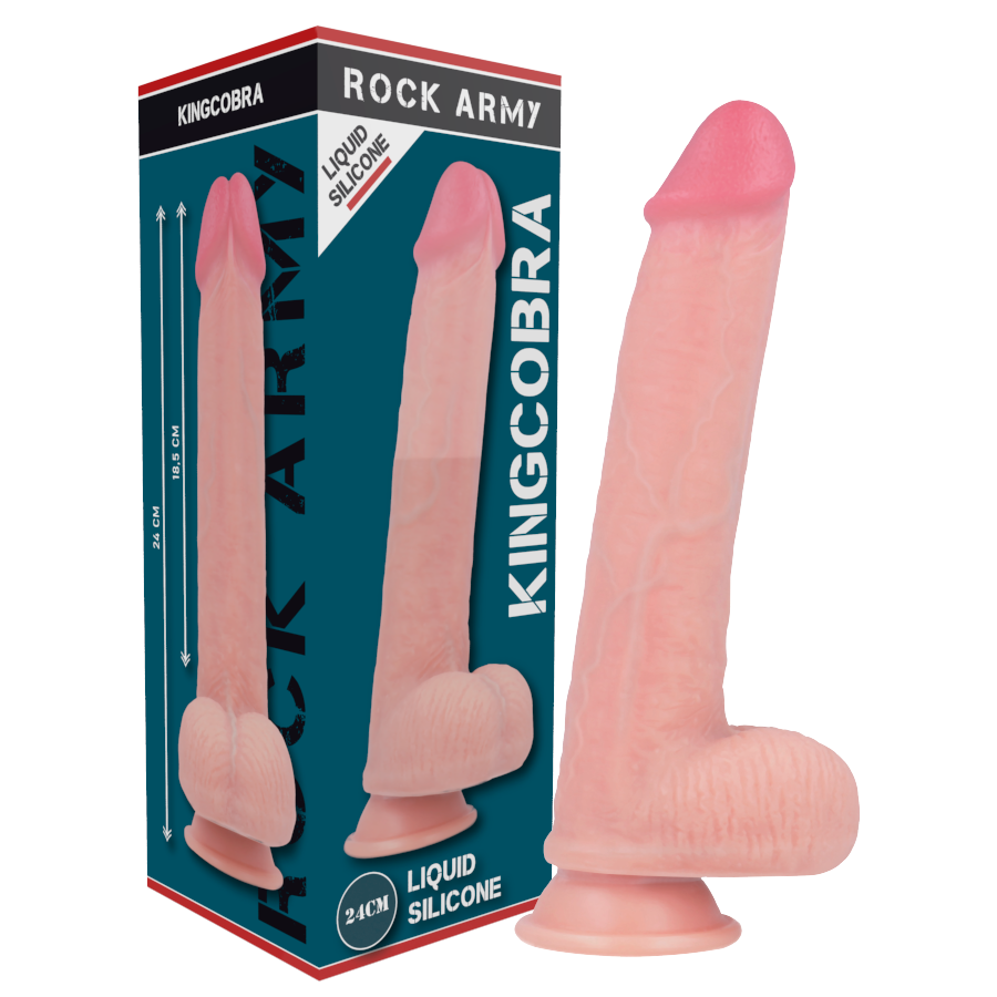ROCKARMY - LIQUIDE SILICONE PREMIUM KINGCOBRA RÉALISTE 24 CM -O- 4.77 CM White Smoke