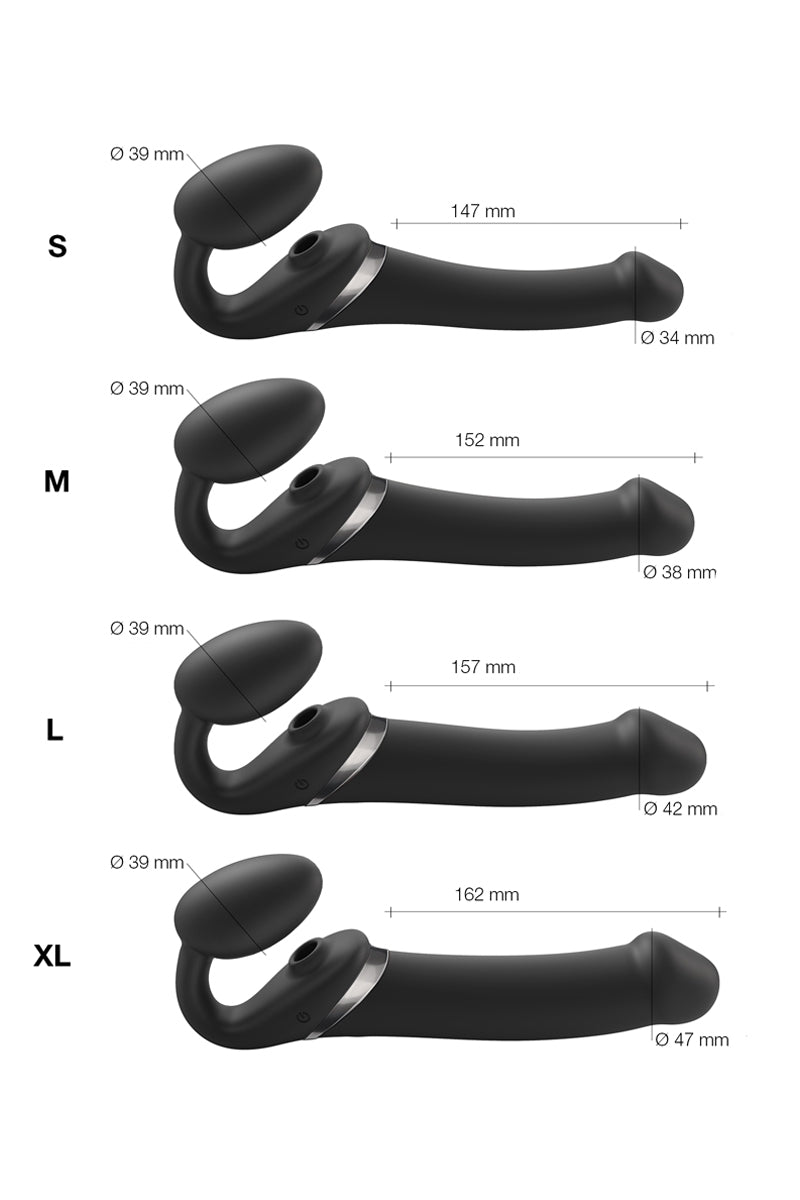 Gode ceinture multi orgasme Strap-On-Me à langue vibrante