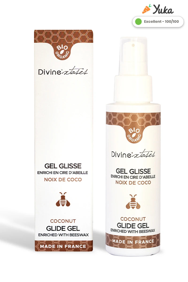 Lubrifiant bio parfumé coco Divinextases made in France — comestible formule naturelle sans paraben 100ml