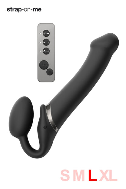 Gode Strap On Me vibrant sans harnais, coloris noir, taille L
