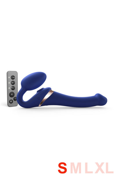 Gode ceinture multi orgasme Strap-On-Me, coloris bleu nuit, taille S