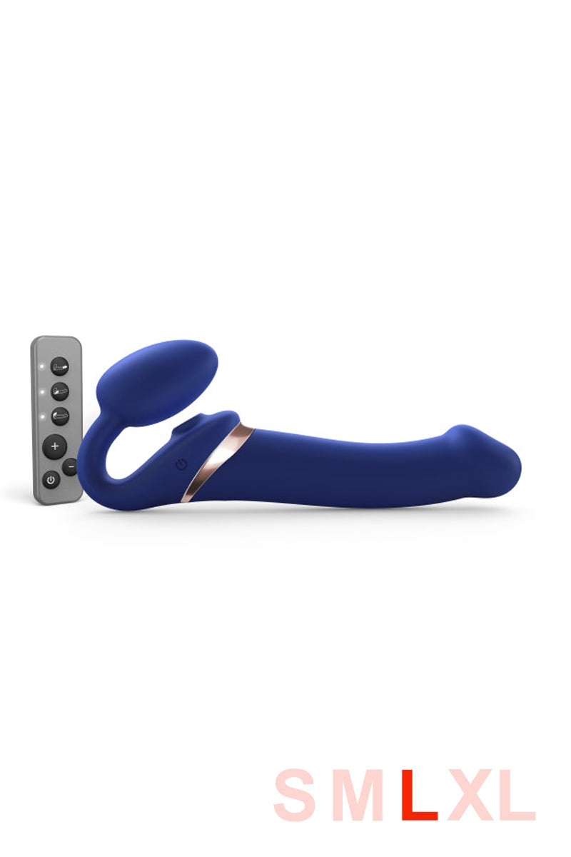 Gode ceinture multi orgasme Strap-On-Me, coloris bleu nuit, taille L