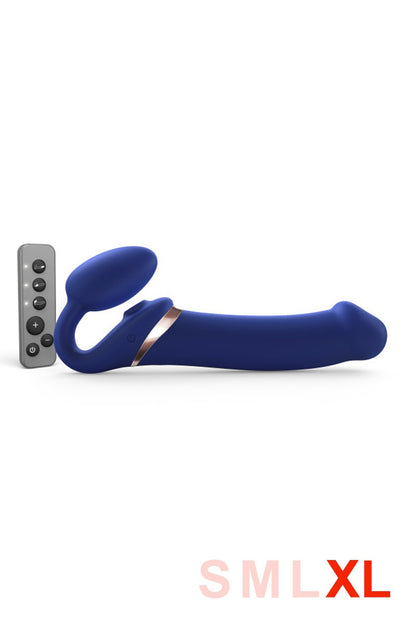 Gode ceinture multi orgasme Strap-On-Me, coloris bleu nuit, taille XL