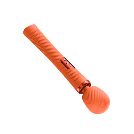 Vibromasseur wand Fun Factory Vim orange tête flexible vue de profil