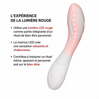 Mona Spectra LELO allumé : la matrice de LED rouges le long du vibromasseur lumineux point G