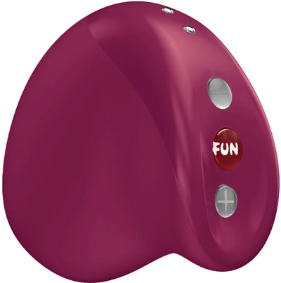 Stimulateur clitoridien Fun Factory en silicone rouge ergonomique avec commandes intégrées