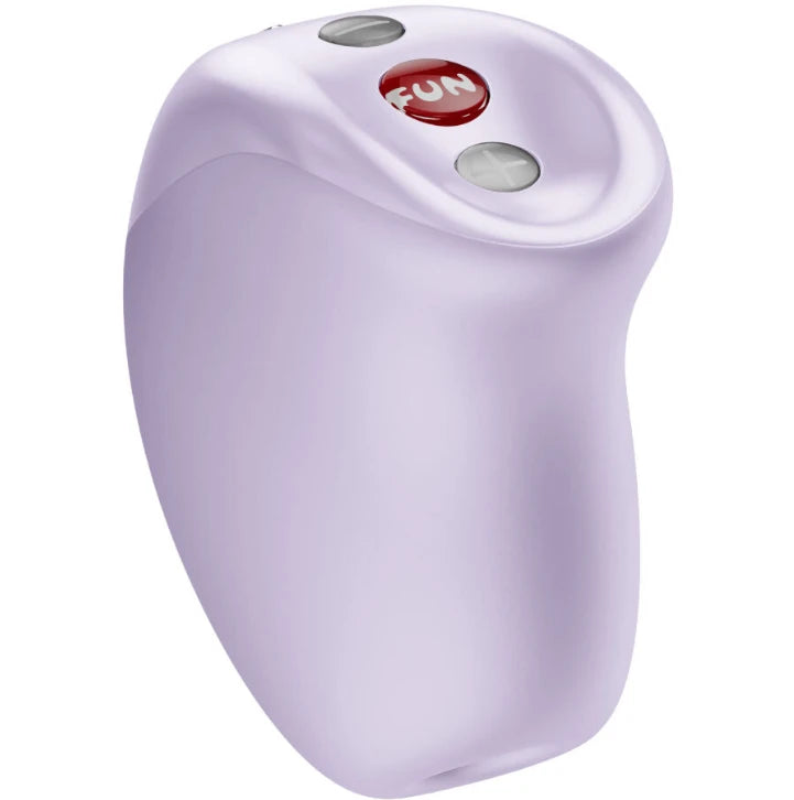 Stimulateur clitoridien Fun Factory violet forme arrondie avec surface lisse et boutons de réglage visible 