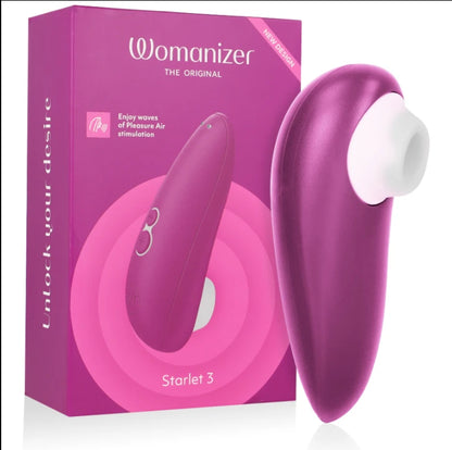 Womanizer Starlet 3 violet avec son coffret, stimulateur clitoridien Pleasure Air à embout blanc