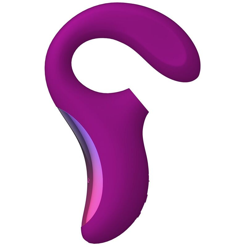 Lelo Enigma rose profond vu de profil, dessus irisé