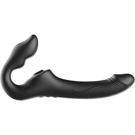 Stimulateur prostatique en silicone noir avec double courbure pour stimulation du point P et du périnée – sextoy rechargeable