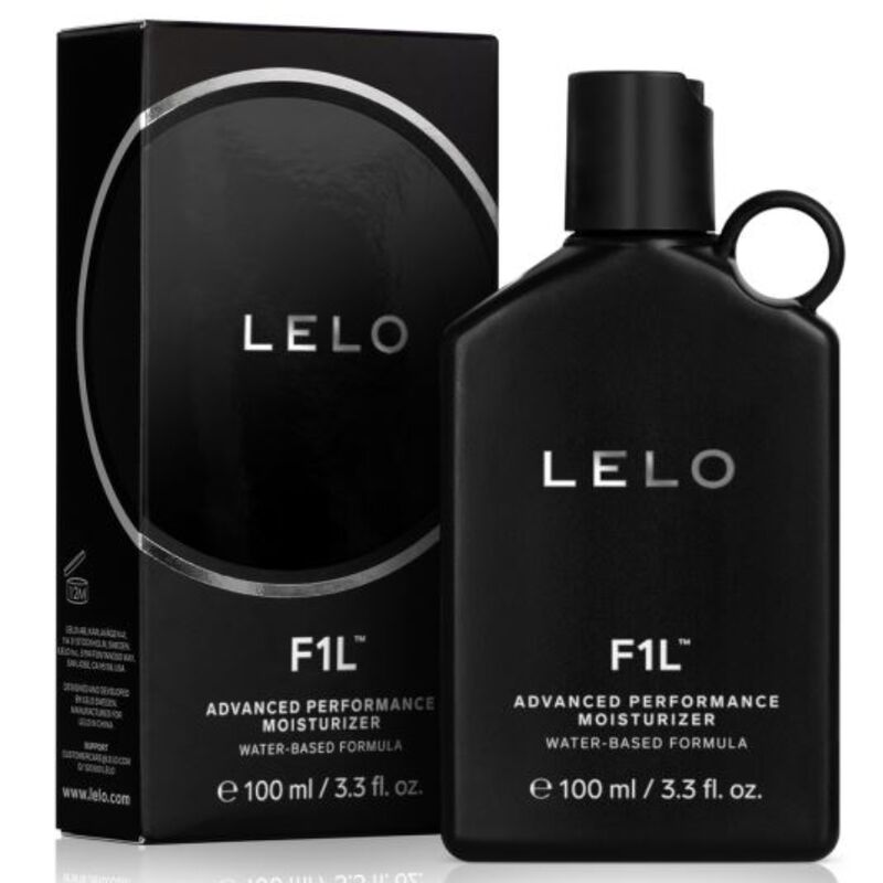 Boîte et flacon de lubrifiant intime LELO F1L Advanced Moisture Balance noir 100 ml