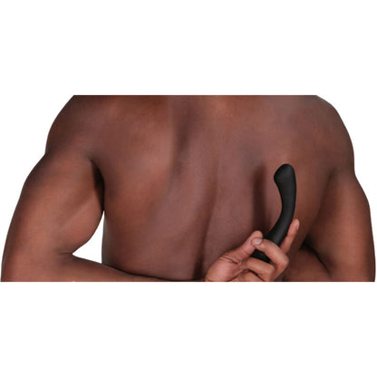 homme tenant dans son dos un stimulateur point g   stimulation  ergonomique