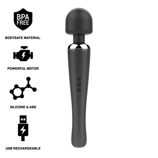 Vibromasseur Wand - "Naomi "- Noir - Naturel Ethique