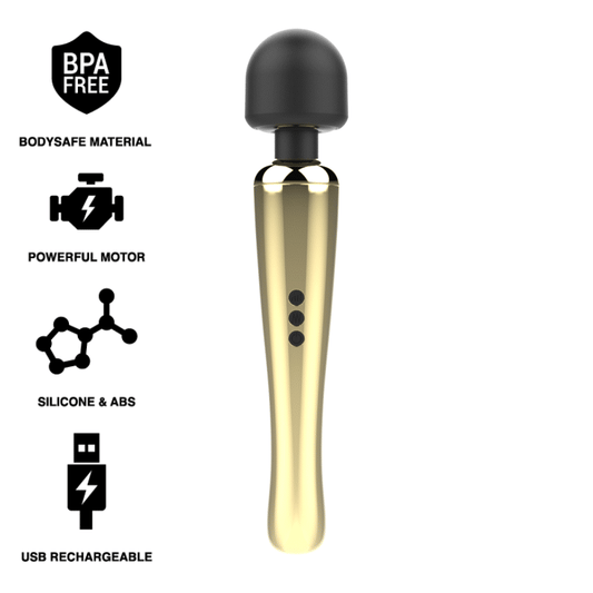 Vibromasseur Wand-" Naomi" doré - Naturel Ethique