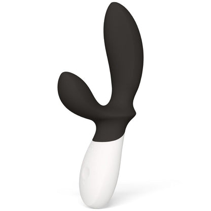 Vibromasseur rabbit LELO en silicone noir avec manche blanc et double stimulation