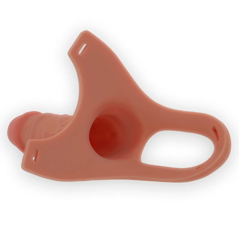 Strap-on en silicone avec gode creux et design ergonomique pour une utilisation confortable avec harnais ajustable