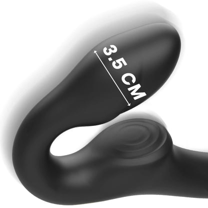 Branche interne courbée gode ceinture strapless 3,5 cm diamètre — stimulation point G silicone médical