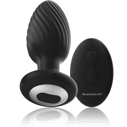 BLACK&SILVER - TÉLÉCOMMANDE DU ROTATEUR ANAL EN SILICONE WELLS PLUG - Naturel Ethique