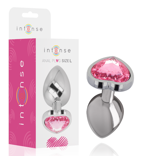 INTENSE - PLUG ANAL EN MÉTAL ALUMINIUM COEUR ROSE TAILLE L - Naturel Ethique