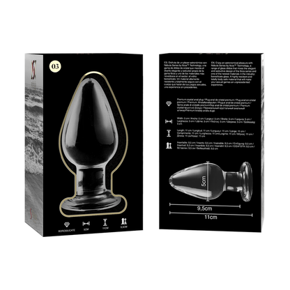 Plug anal en verre - Modèle 3 - Naturel Ethique