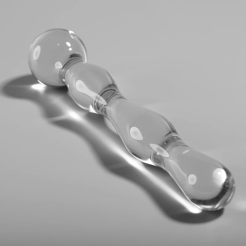 Petit plug en verre transparent Nebula à bille, base large de sécurité