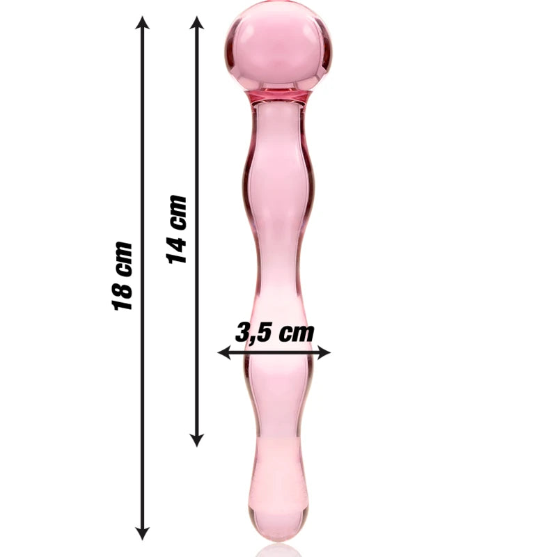 Petit plug anal en verre Nebula – vue arrière base large anti-délogement hypoallergénique