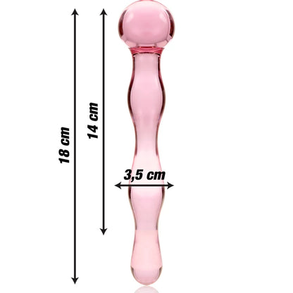 Petit plug anal en verre Nebula – vue arrière base large anti-délogement hypoallergénique