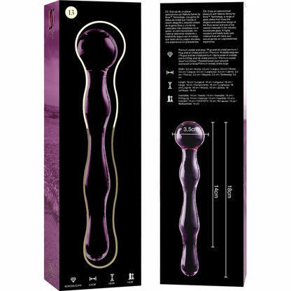 Petit plug en verre transparent Nebula – vue latérale avec base sécurisée non poreuse