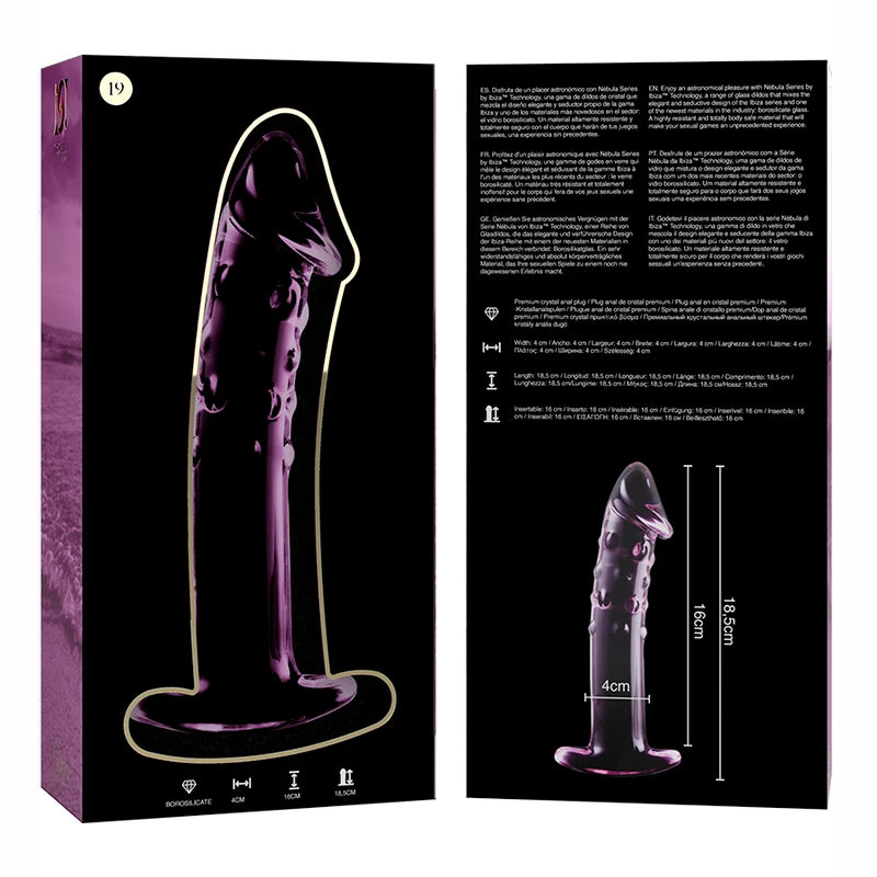 Gode en verre 18 cm