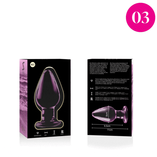 Plug anal en verre - Modèle 3 - Naturel Ethique