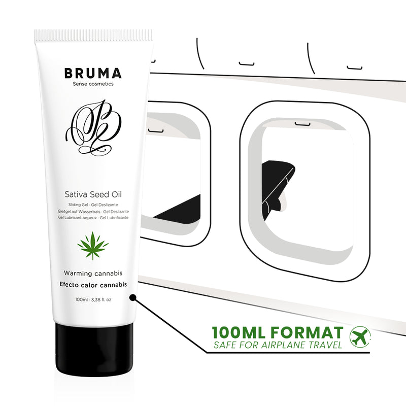 BRUMA - HUILE DE GRAINES DE SATIVA GEL GLISSANT RÉCHAUFFANT SAVEUR DE CANNABIS 100 ML - Naturel Ethique