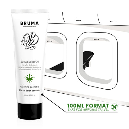 BRUMA - HUILE DE GRAINES DE SATIVA GEL GLISSANT RÉCHAUFFANT SAVEUR DE CANNABIS 100 ML - Naturel Ethique